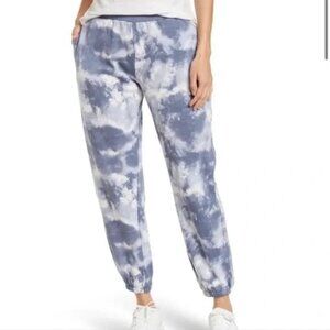 Abound Nordstrom Blue Ivory Tie Dye Sweatpants Elastic Waist size SMALL New